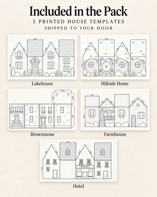 Cut and Fold Watercolor Houses
